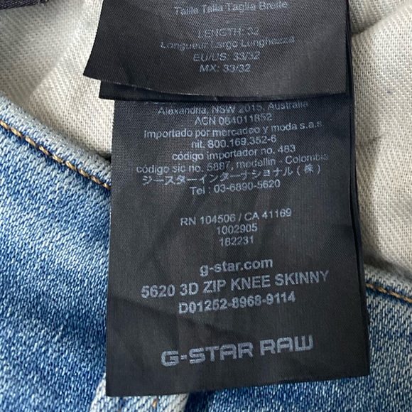 G STAR RAW 5620 3D ZIP KNEE SKINNY JEANS - Picture 9 of 10